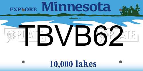 TBVB62 Minnesota License Plate