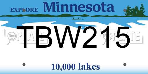 TBW215 Minnesota License Plate