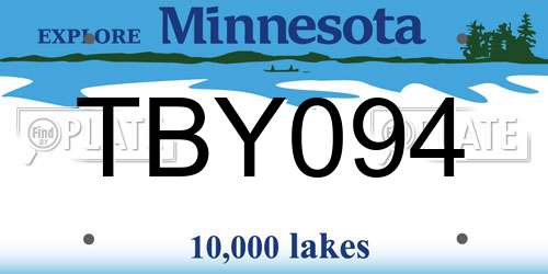 TBY094 Minnesota License Plate