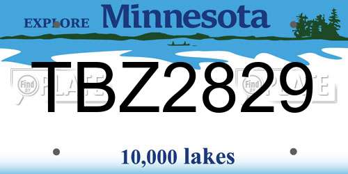 TBZ2829 Minnesota License Plate