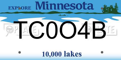TC0O4B Minnesota License Plate