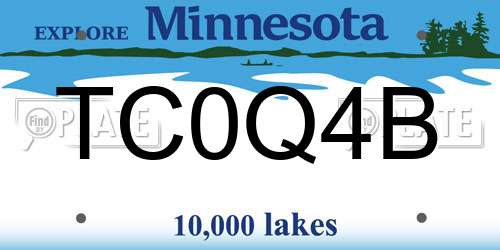 TC0Q4B Minnesota License Plate