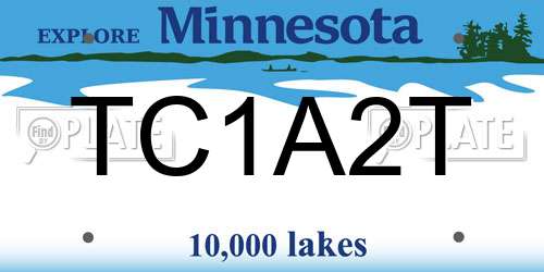 TC1A2T Minnesota License Plate