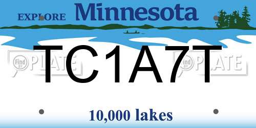TC1A7T Minnesota License Plate