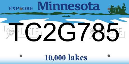 TC2G785 Minnesota License Plate