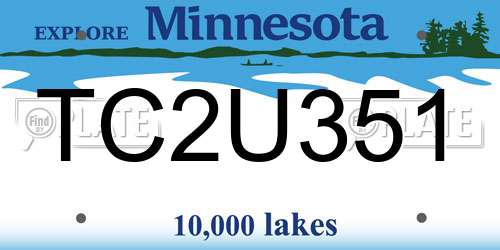 TC2U351 Minnesota License Plate