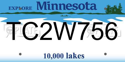 TC2W756 Minnesota License Plate