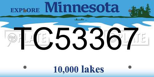 TC53367 Minnesota License Plate