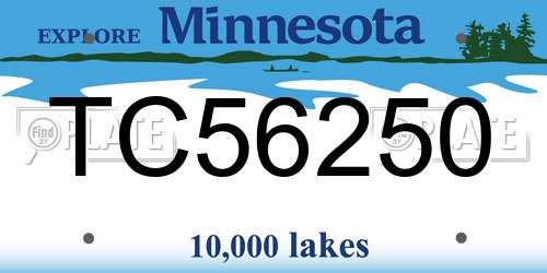 TC56250 Minnesota License Plate