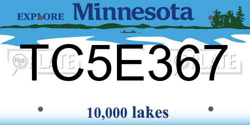 TC5E367 Minnesota License Plate