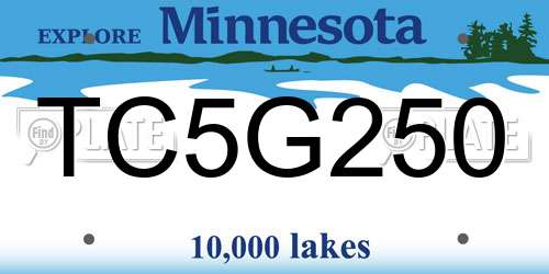 TC5G250 Minnesota License Plate
