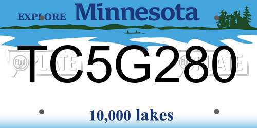 TC5G280 Minnesota License Plate