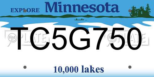 TC5G750 Minnesota License Plate