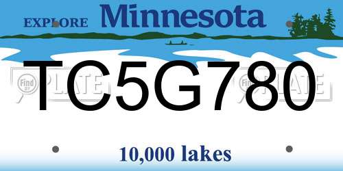 TC5G780 Minnesota License Plate