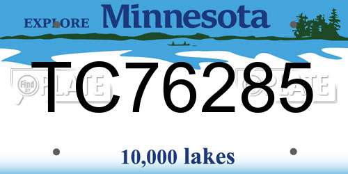 TC76285 Minnesota License Plate
