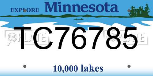 TC76785 Minnesota License Plate