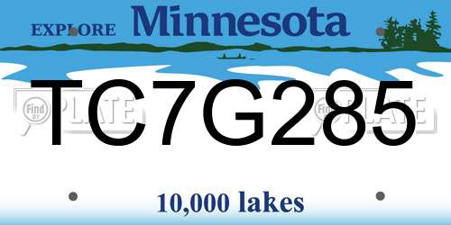 TC7G285 Minnesota License Plate