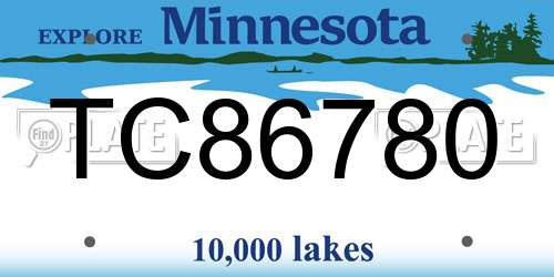 TC86780 Minnesota License Plate