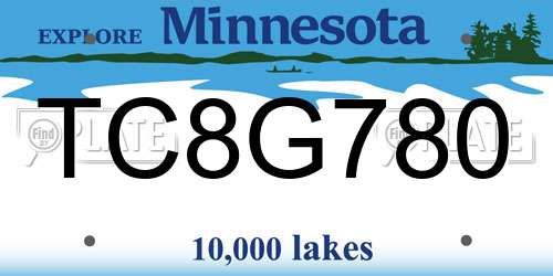 TC8G780 Minnesota License Plate