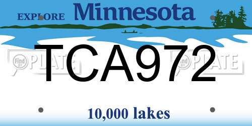TCA972 Minnesota License Plate