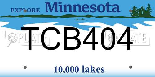TCB404 Minnesota License Plate