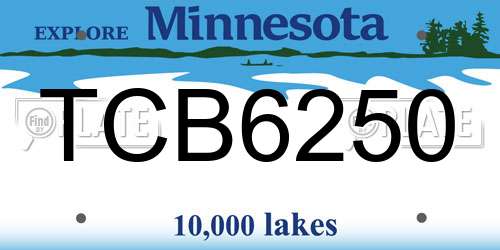 TCB6250 Minnesota License Plate