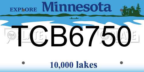 TCB6750 Minnesota License Plate
