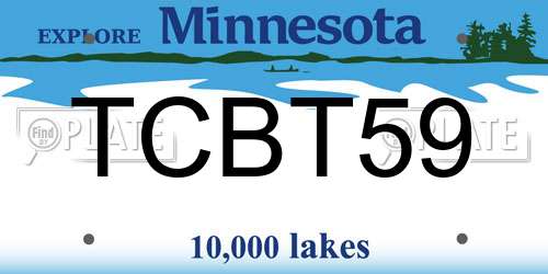 TCBT59 Minnesota License Plate
