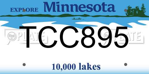 TCC895 Minnesota License Plate