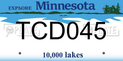 TCD045 Minnesota License Plate