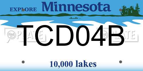 TCD04B Minnesota License Plate