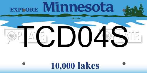 TCD04S Minnesota License Plate