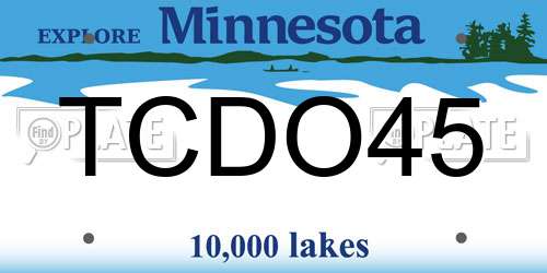 TCDO45 Minnesota License Plate
