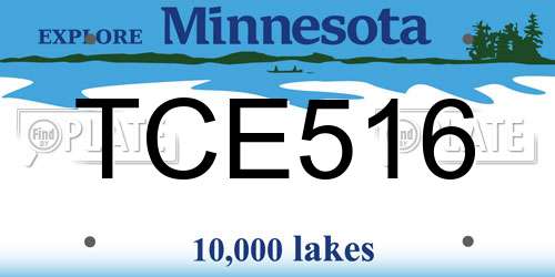 TCE516 Minnesota License Plate