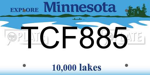 TCF885 Minnesota License Plate
