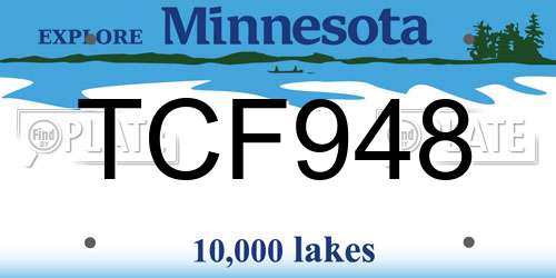 TCF948 Minnesota License Plate