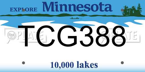 TCG388 Minnesota License Plate