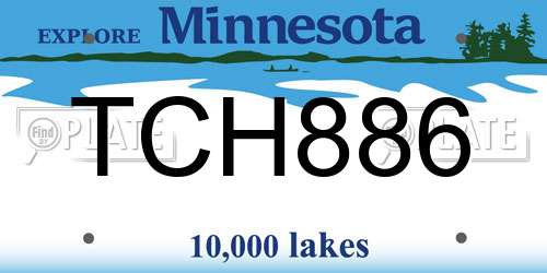 TCH886 Minnesota License Plate