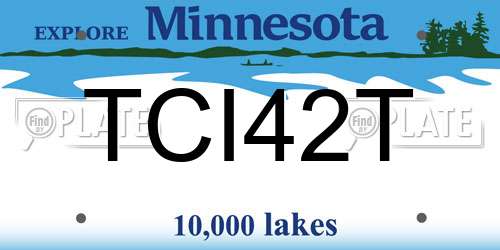 TCI42T Minnesota License Plate