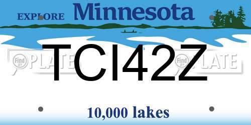 TCI42Z Minnesota License Plate