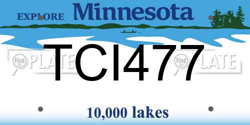 TCI477 Minnesota License Plate