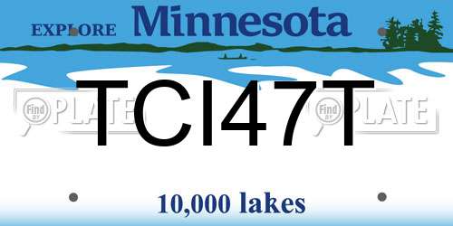 TCI47T Minnesota License Plate