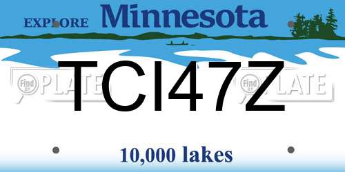TCI47Z Minnesota License Plate