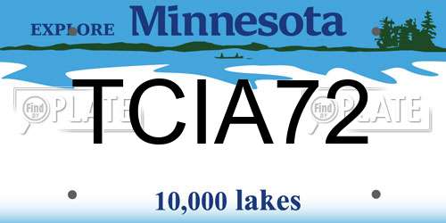 TCIA72 Minnesota License Plate