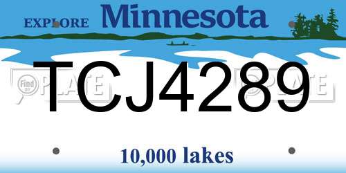 TCJ4289 Minnesota License Plate