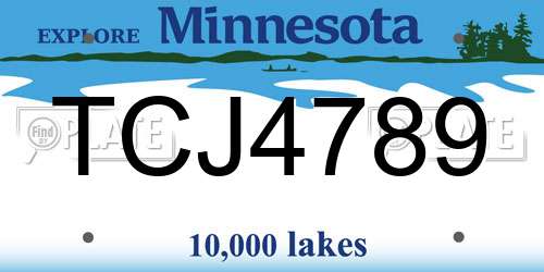 TCJ4789 Minnesota License Plate