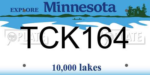 TCK164 Minnesota License Plate