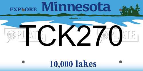 TCK270 Minnesota License Plate