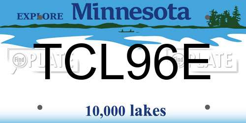 TCL96E Minnesota License Plate