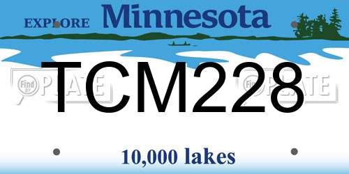 TCM228 Minnesota License Plate
